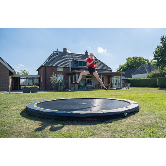 EXIT Silhouette ground sports trampoline ø366cm - black