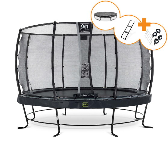 EXIT Elegant Premium trampoline complete set ø366cm - black