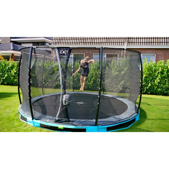 EXIT Elegant Premium ground trampoline with Deluxe safety net - blue | Toys