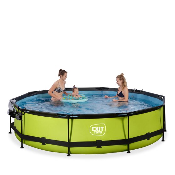 EXIT pool with filter pump and dome - green | Toys