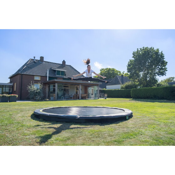 EXIT Silhouette ground sports trampoline ø427cm - black