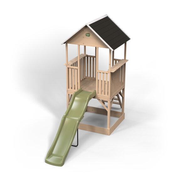 EXIT Panorama 500 wooden playhouse with slide and sandpit