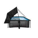 EXIT Black Wood pool 220x150x65cm with filter pump and canopy - black