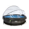 EXIT Black Wood pool ø300x76cm with filter pump and dome - black