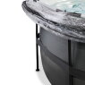 EXIT Black Leather pool ø427x122cm with sand filter pump and dome - black