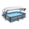 EXIT Stone pool 300x200x65cm with filter pump and dome - grey